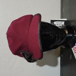 CHECKS Please Baseball Hat Bow Burgandy